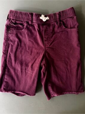 Gap Kids Boys Maroon Burgundy Jean Shorts Elastic Waist Size XL 12 Flawed